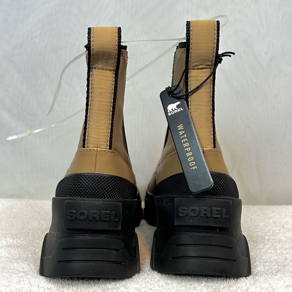 NEW SOREL Woman's Brex Waterproof Chelsea Boot TAN / BLACK Size 6 - Picture 5 of 14